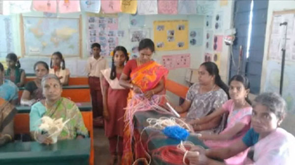 Arranged for a one-week basket-weaving training