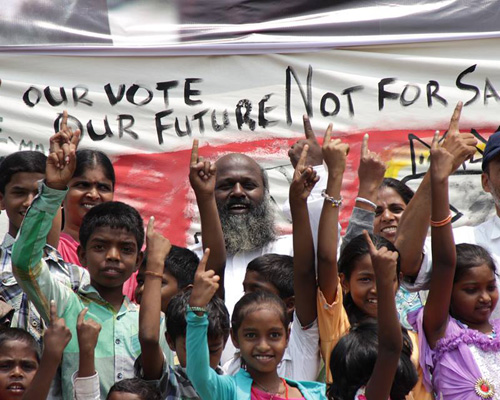 The participation of children below 18 in this political campaign is a new and promising development, says activist Kavita Ratna.