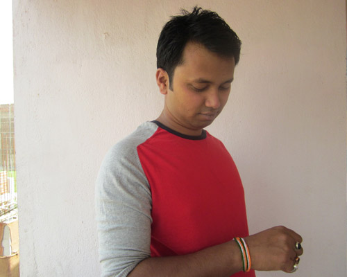 Here I am wearing one such tricoloured band on my hand. I will wear this till voting day