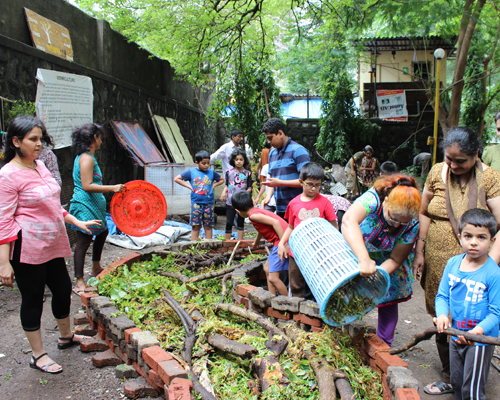 Weeds, plant trimmings and other garden waste from the society is put in as well